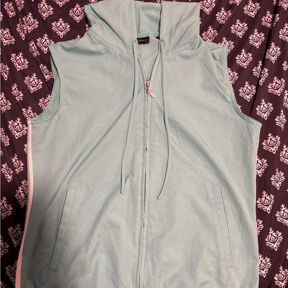 New York & Company Aqua Zip-Up Vest
